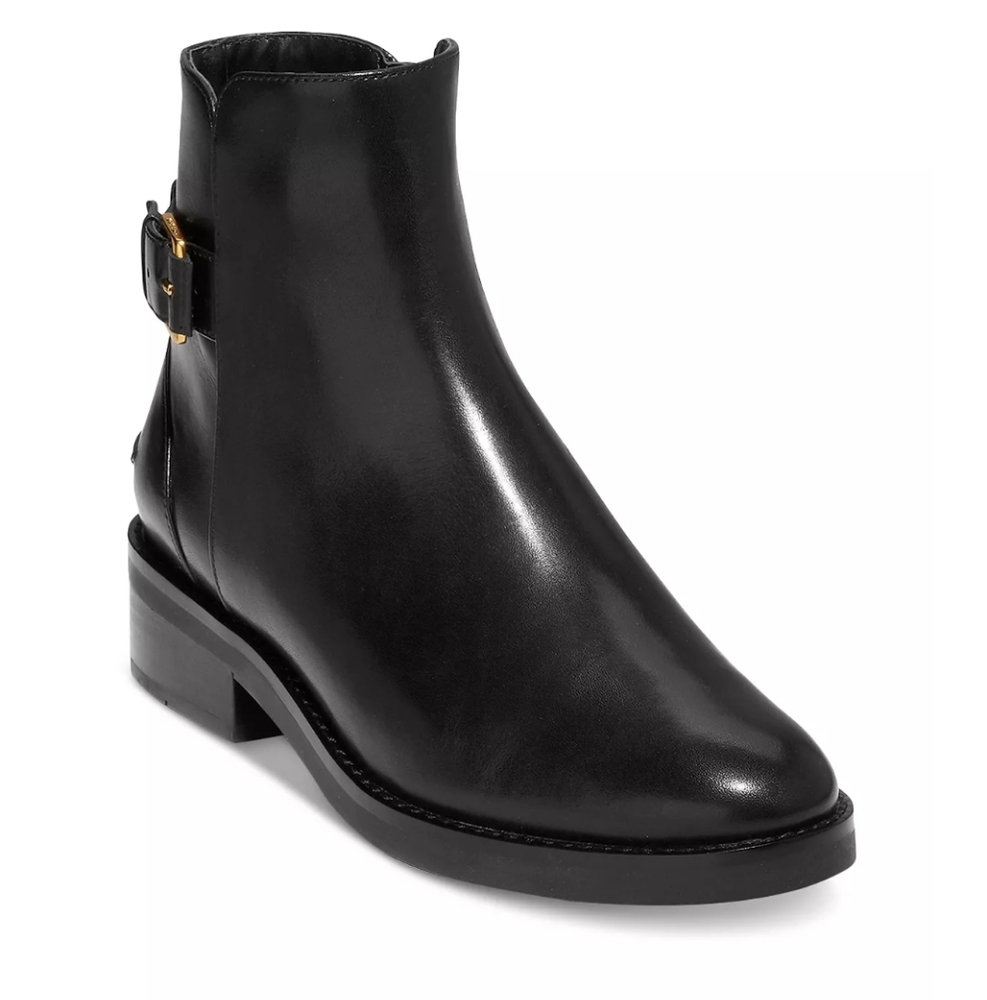 Cole Haan Black Hampshire Leather Ankle Boots women's sz 7.5 - Picture 2 of 12